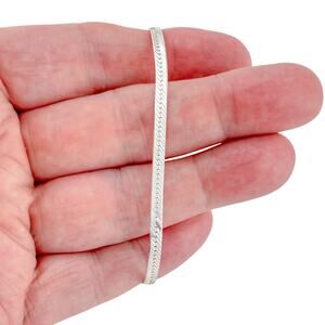 Vintage Italy Sterling Silver 925 Herringbone Bracelet 7"